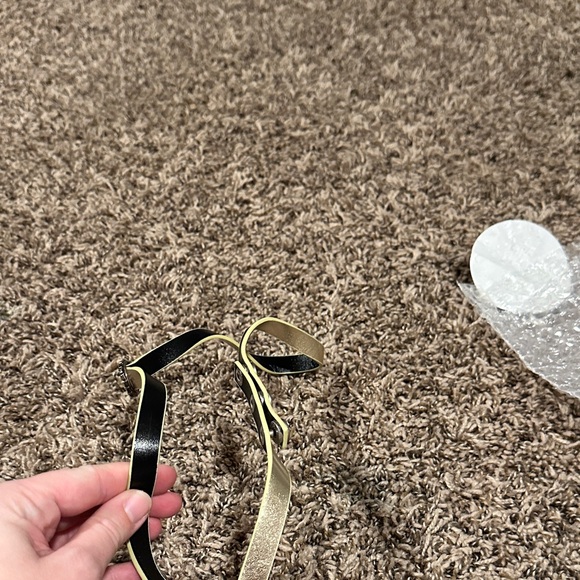 Kohl's Elegant Black and Gold Belt with Rhinestone Buckle - Picture 3 of 3